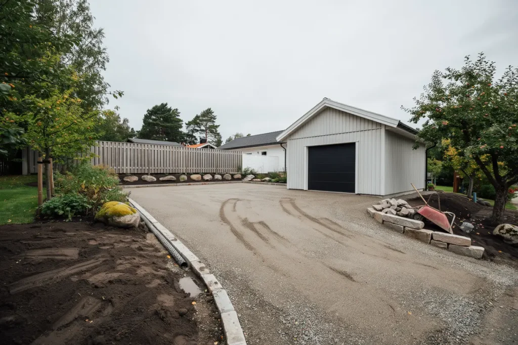 s planerar du markarbetet f r en ny garageuppfart fr n schakt till f rdig yta
