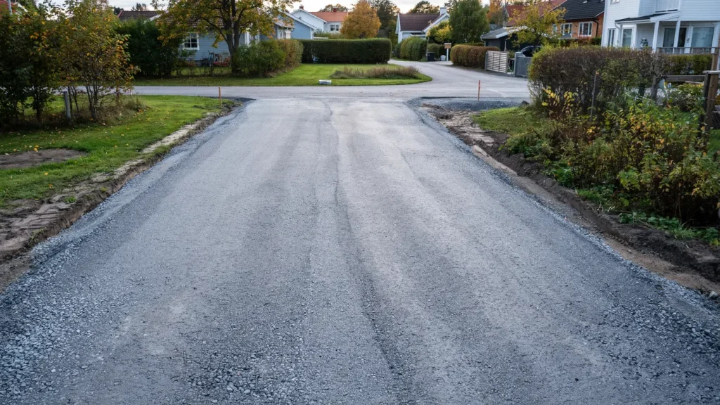 utj mning och asfaltering av grusv g i gisl v trelleborg
